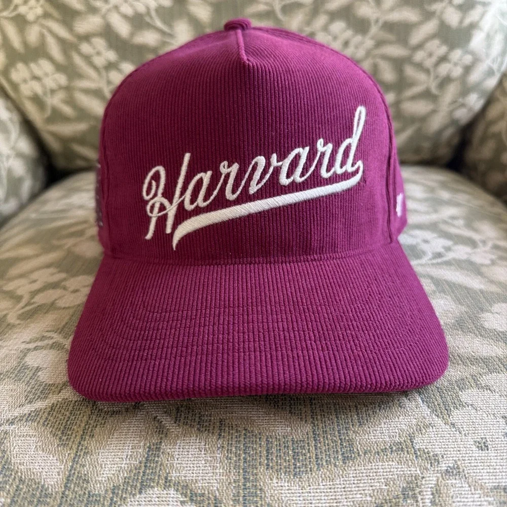 47 Brand Hitch Harvard Corduroy Script Adjustable Strap back Hat Cap NCAA